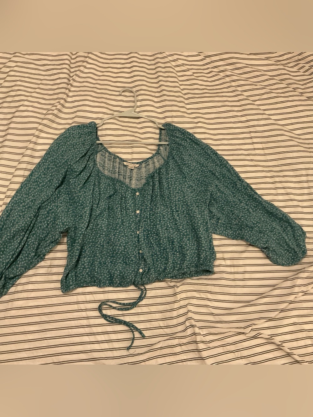ae green floral shirt XXL